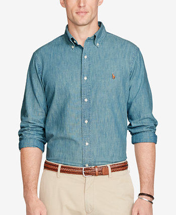 Мужская Хлопковая Рубашка в Стиле Chambray Polo Ralph Lauren Polo Ralph Lauren