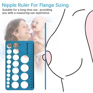 Quinlirra Clearance Nipple Ruler for Flange Sizing Kit Measurement Tool, Silicone & Soft Flange Size Measure for Nipples, Breast Flange Measuring Tool Breast Pump Sizing Tool, (Sky Blue) Quinlirra