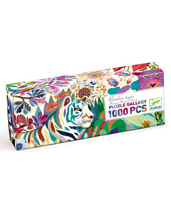 1000-Piece Rainbow Tigers Gallery Jigsaw Puzzle Poster DJECO