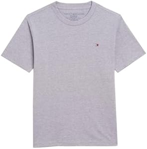 Tommy Hilfiger Boys' Short Sleeve Solid Crew Neck T-Shirt, Soft, Comfortable, Relaxed Fit Tommy Hilfiger