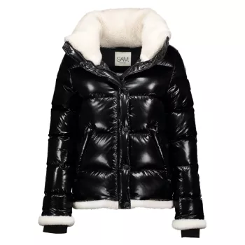 Willa Shearling-Trimmed Down Puffer Jacket Sam.