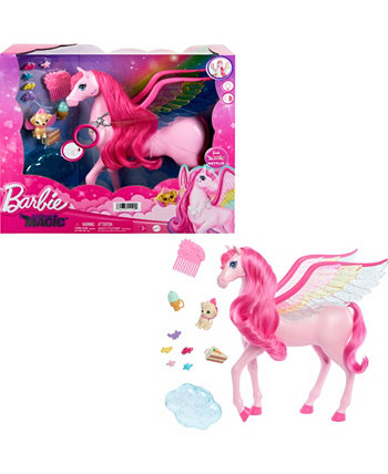Розовый пегас с щенком, игрушками-крылатыми лошадками, Барби - Прикосновение волшебства Barbie