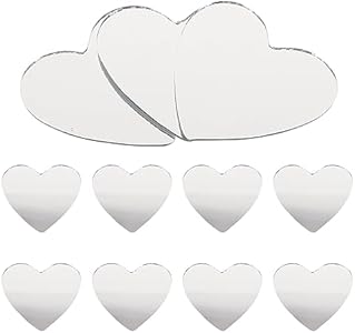 Healifty 20pcs Craft Mirrors Heart Shaped Mini Mirrors Glass Mosaic Tile Pieces for Home Decoration DIY Craft Projects Compact Mirror Making Healifty