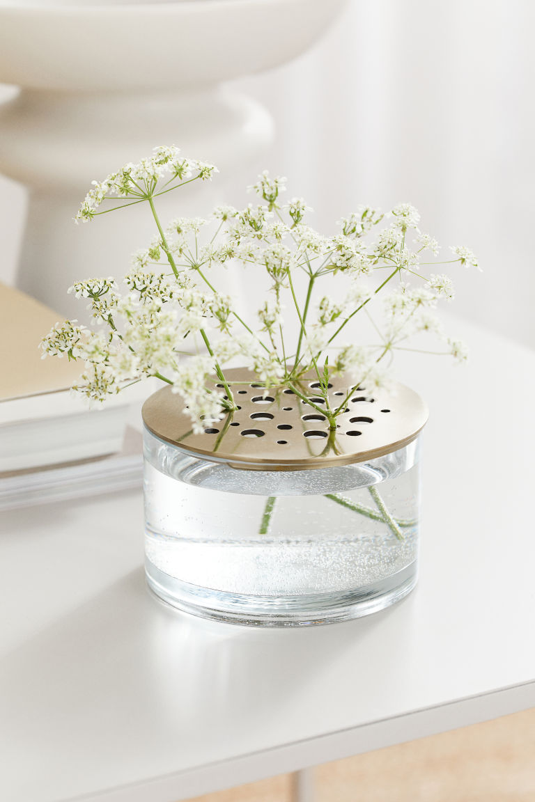 Стеклянная ваза для икебаны H&M