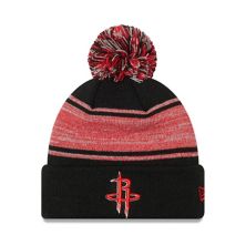 Men's New Era Black Houston Rockets Chilled Cuffed Knit Hat with Pom New Era