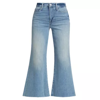 Укороченные джинсы Le Palazzo с высокой посадкой и широкими штанинами FRAME