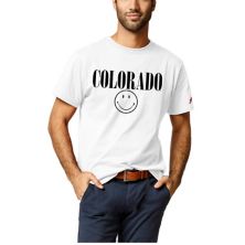 Мужская студенческая одежда, белая футболка со смайликом Colorado Buffaloes All American All American League Collegiate Wear