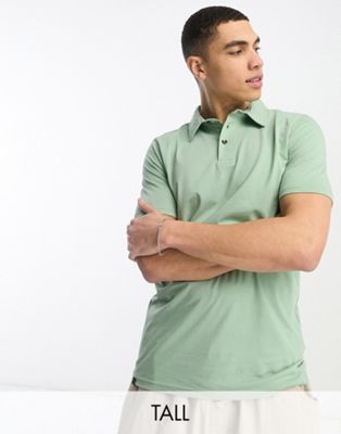 Бледно-зеленая футболка-поло облегающего кроя Le Breve Tall Le Breve