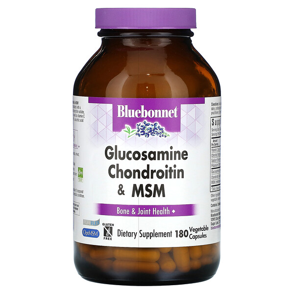 Глюкозамин Хондроитин & MSM - 180 растительных капсул - Bluebonnet Nutrition Bluebonnet Nutrition