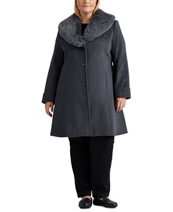 Женское пальто больших размеров с отделкой из искусственного меха LAUREN Ralph Lauren