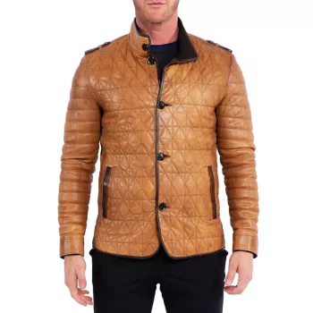 Leather Field Jacket Maceoo