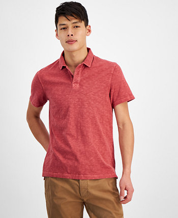 Men's Washed Slub Short Sleeve Polo Shirt, Created for Macy's Sun & Stone