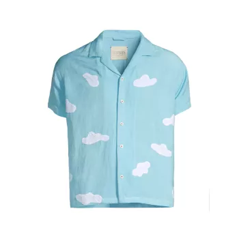 Льняная походная рубашка Craft Heritage с аппликацией в виде облаков HARAGO