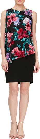 Двухуровневая шифоновая блуза с цветочным принтом SLNY