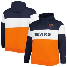 Мужская толстовка с капюшоном и флисовым пуловером New Era Orange Chicago Bears Big & Tall Current Team с цветными блоками New Era
