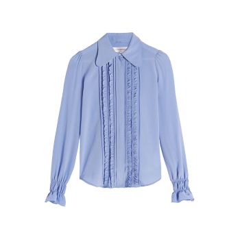 Шелковая блузка с оборками Victoria Beckham