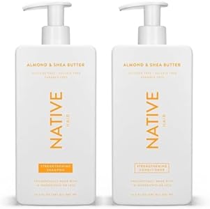 Native Shampoo and Conditioner Contain Naturally Derived Ingredients| All Hair Type Color & Treated, Fine to Dry Damaged, Sulfate & Dye Free - Almond & Shea Butter, 16.5 fl oz each (2 pack) Native