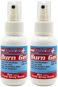 Rapid Care First Aid 600-2 Burn Gel Spray, Relieves Pain, Cools & Soothes Burns and Scalds, Revitalizes Skin, 2 oz Bottle, Pack of 2 Rapid Care First Aid