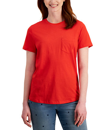 Женская хлопковая футболка с карманом, созданная для Macy's Style & Co