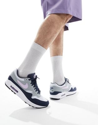  Мужские кроссовки Nike Air Max 1 в серо-лиловом цвете Nike