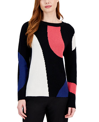 Женский свитер с круглым вырезом с цветными блоками T Tahari