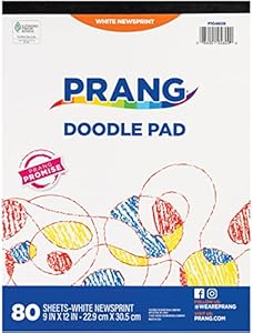 Prang (Formerly Art Street) Doodle Paper Pad, White, 9" x 12", 80 Sheets Prang