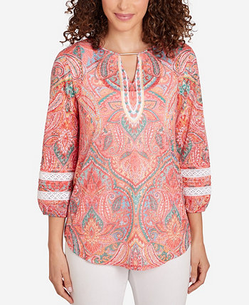 Petite Paisley Lace Knit Top Ruby Rd.