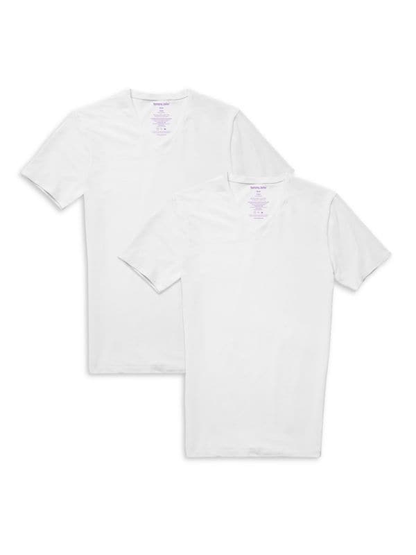 Комплект из 2 футболок с высоким V-образным вырезом Tommy John