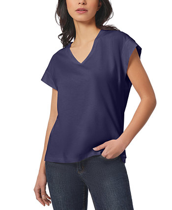 Женская футболка с v-образным вырезом и заниженными плечами Jones New York