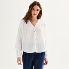 Женская футболка на пуговицах с длинными рукавами Sonoma Goods For Life® SONOMA