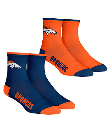 Men's Socks Denver Broncos Core Team 2-Pack Quarter Length Sock Set Rock 'Em