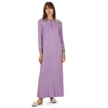 Женская скромная ночная рубашка длиной до щиколотки с кружевными манжетами и плечами MEMOI