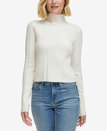 Женский свитер в рубчик с воротником-стойкой и длинными рукавами Calvin Klein