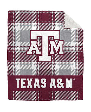 Texas A&M Aggies 50 x 60 дюймов фланелевое плюшевое одеяло из шерпы в клетку Pegasus Home Fashions