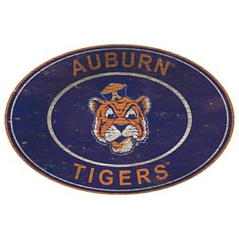 Овальная настенная табличка Auburn Tigers, 116 см х 76 см, МДФ, готова к подвешиванию Fan Creations