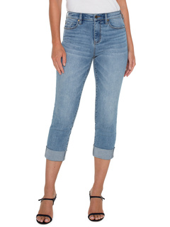 Винтажные джинсовые джинсы Charlie со средней посадкой и широкими закатанными манжетами (24 дюйма) Liverpool Los Angeles