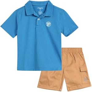 AEROPOSTALE Toddler Boys' Shorts Set - 2 Piece Woven Boys Cargo Shorts and Polo Shirt Set - Toddler Boys Clothes (2T-4T) Aeropostale