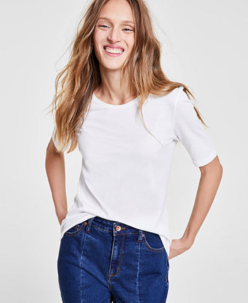 Женская футболка с круглым вырезом и короткими рукавами Anne Klein