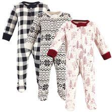 Touched by Nature Baby Organic Cotton Zipper Sleep and Play 3pk, Winter Woodland Touched by Nature