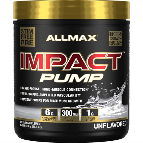 Предтренировочный комплекс ALLMAX Nutrition Impact™Pump без вкусовых добавок -- 30 порций ALLMAX