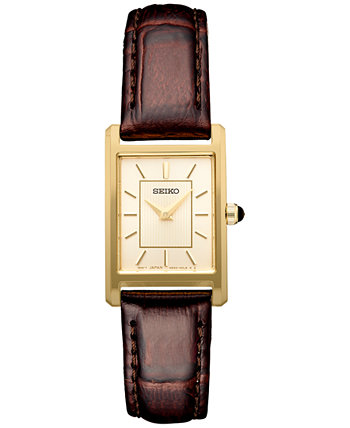 Женские часы Essentials с коричневым кожаным ремешком, 19 мм SEI