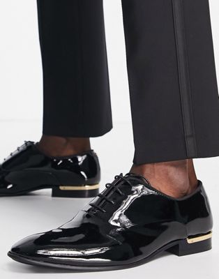 Оксфордские туфли Noak made in Portugal из лакированной искусственной кожи на шнуровке черного цвета Noak