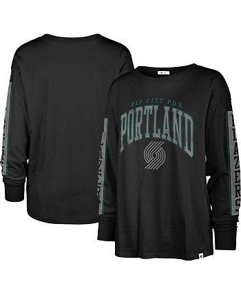 Черная женская футболка Portland Trail Blazers City Edition SOA с длинным рукавом '47 Brand