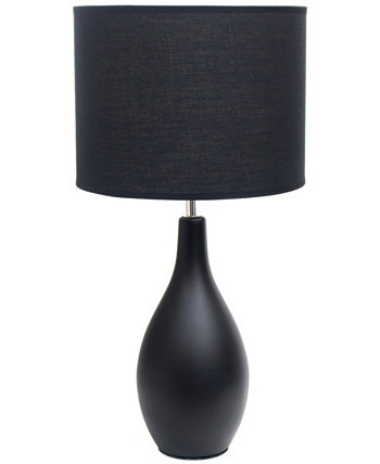 Essentix 18.11" Traditional Standard Ceramic Dewdrop Table Desk Lamp with Matching Fabric Shade Creekwood Home
