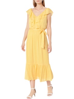 Sleeveless V-Neck Ruffled Dress Dkny