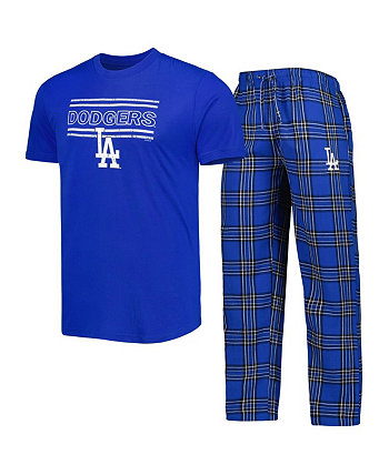 Мужской комплект для сна из футболки и брюк черного цвета с логотипом Los Angeles Dodgers Concepts Sport