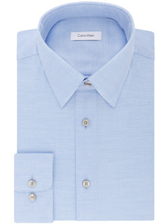 Классические рубашки Не железо Обычный крой Эластичный Несплошной Однотонный Calvin Klein