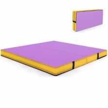 Bi-folding Gymnastic Tumbling Mat With Handles And Cover Slickblue