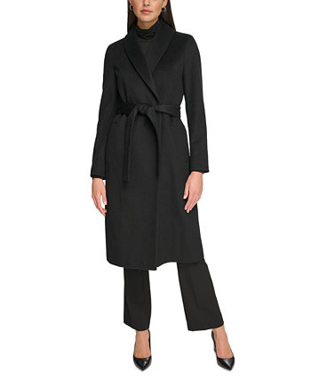 Женское пальто-халат с поясом из шерстяного смесового материала Calvin Klein Calvin Klein