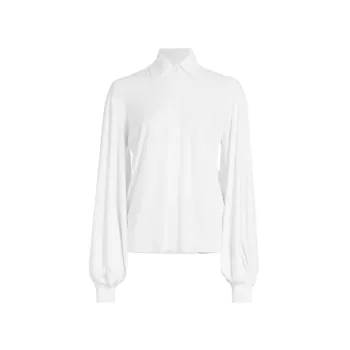 Рубашка с блузоном и рукавами, эластичная в четырех направлениях Norma Kamali